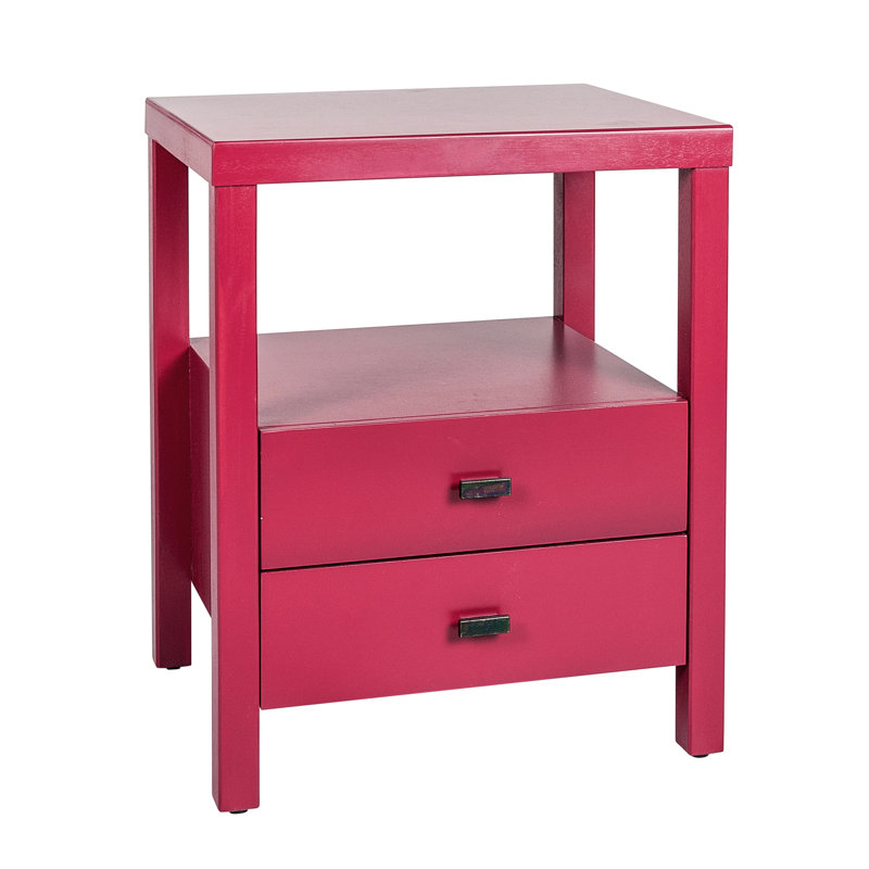 Leflore Solid Wood 2 Drawer End Table with Storage Joss & Main